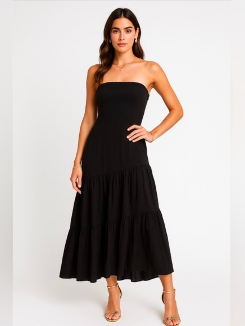 Versatile Tiered Strapless Dress And Long Skirt